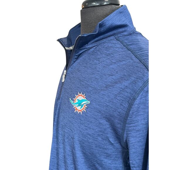 Tommy Bahama S NFL Apparel Miami Dolphins Blue Islandzone 1/4 zip Pullover NWT - Picture 3 of 8